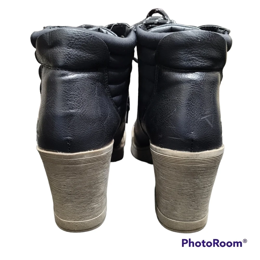 Dirty Laundry Black Rockstar Maverick Lace Up Chunky Block Heel‎ Ankle Boots 8.5
